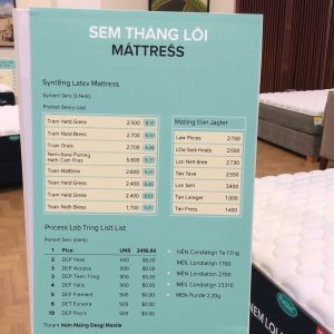 bang gia nem cao su nhan tao tai nem thang loi 2025