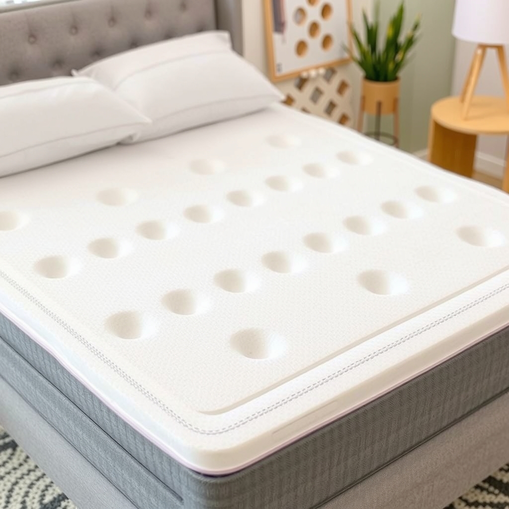 Thiết kế lỗ thoáng khí trên nệm cao su non 